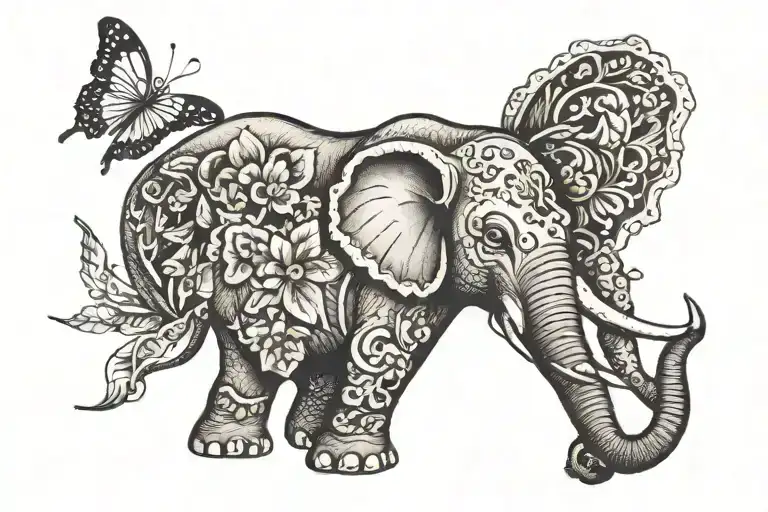 Elephant And Butterfly