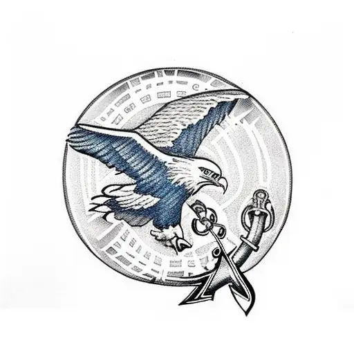 Clipper Ship With Eagle Globe And Anchor