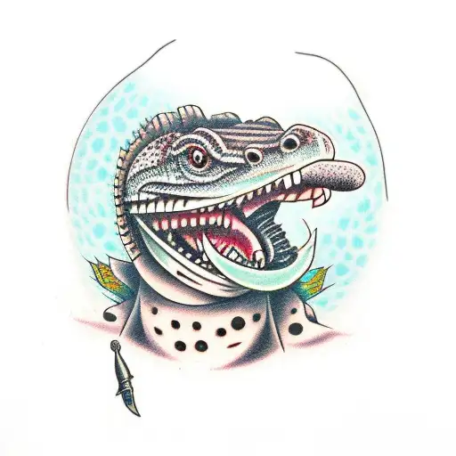 Gila Monster With Dagger Through Its Head