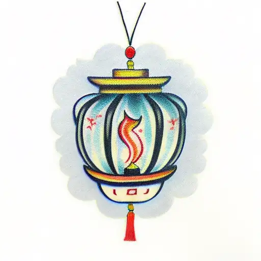 Chinese Red Paper Lantern Glowing