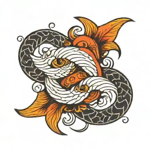 Cancer Zodiac Sign Intertwined With Pisces Zodiac Sign