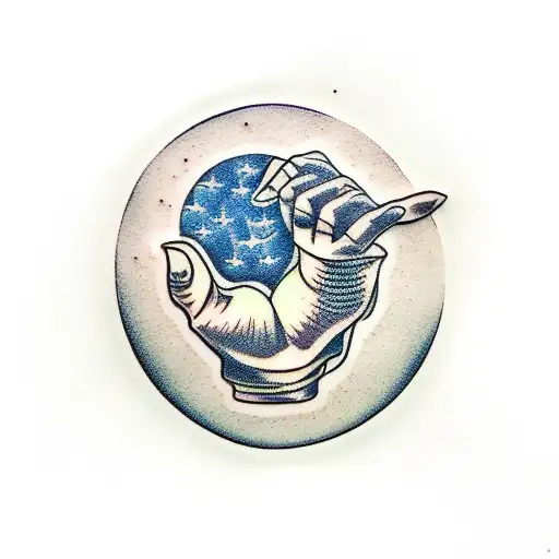 Hand Reaches For The Moon