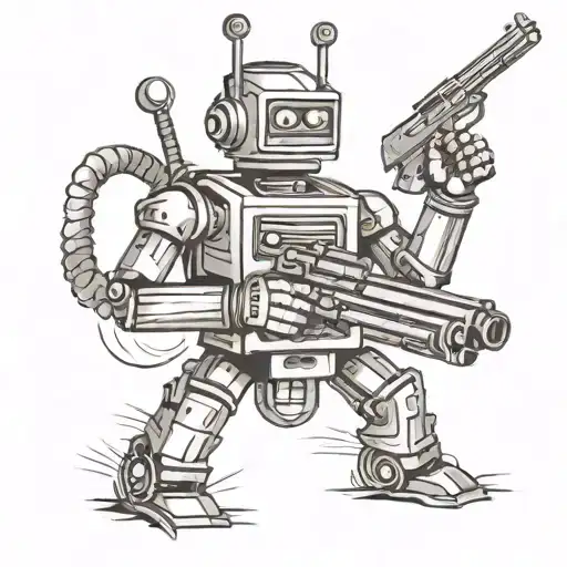 Robot Bender With A Machine Gun