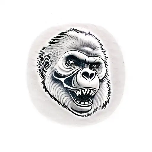 Biomechanical Gorilla Angry Roar Skull