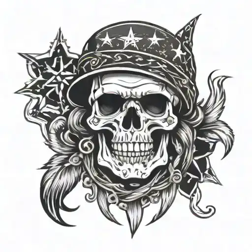 Skull Rock Star With Bandana
