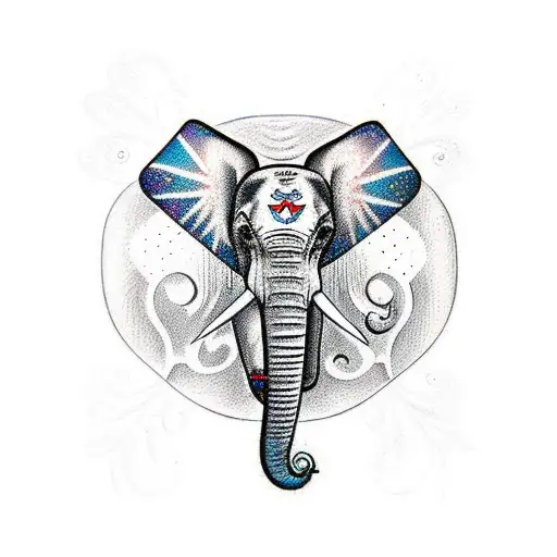 Elephant With Butterflies