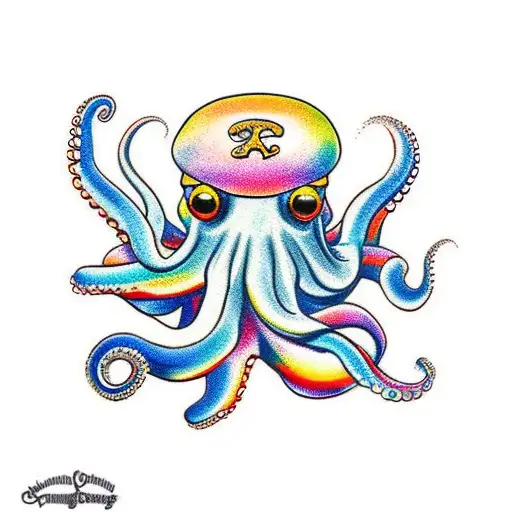 Octopus Inking Rainbow Ink