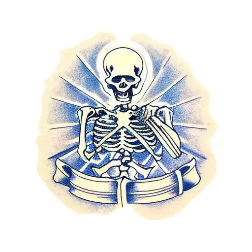 Skeleton Right Hand Holding Wrench