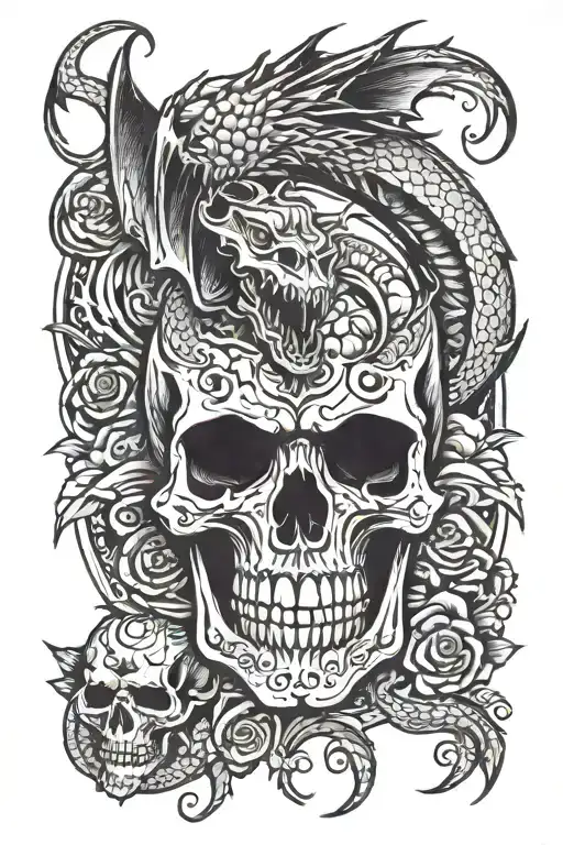 Skull And Dragon