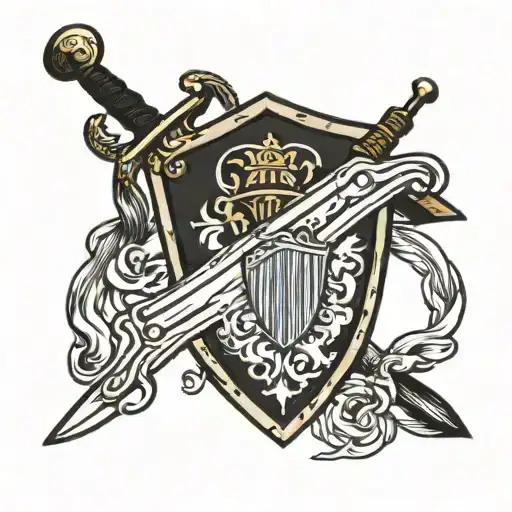 Shield Leaning Against A Sword In The Ground Paying Respect