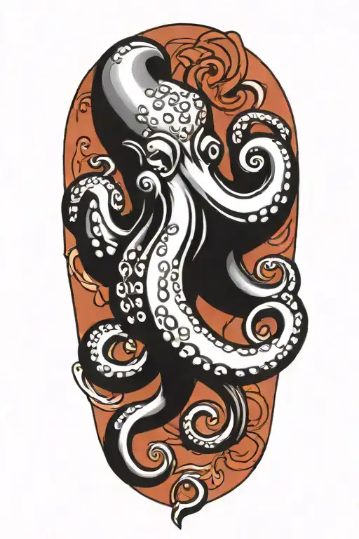 Sailor Jerry Style Octopus With Tentacles Wrapped Loosely