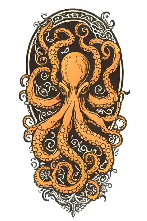 Sailor Jerry Style Octopus With Tentacles Wrapped Loosely