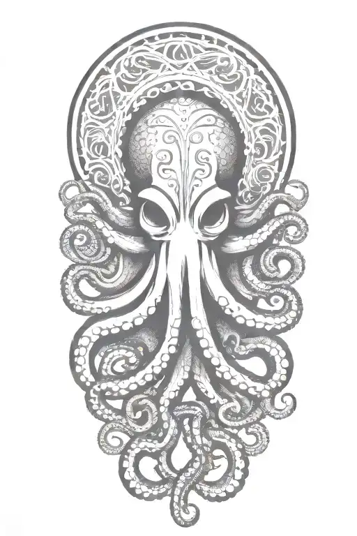 Sailor Jerry Style Octopus With Tentacles Wrapped Loosely