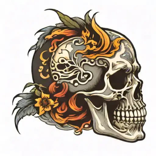 Skeleton Head In Smoke