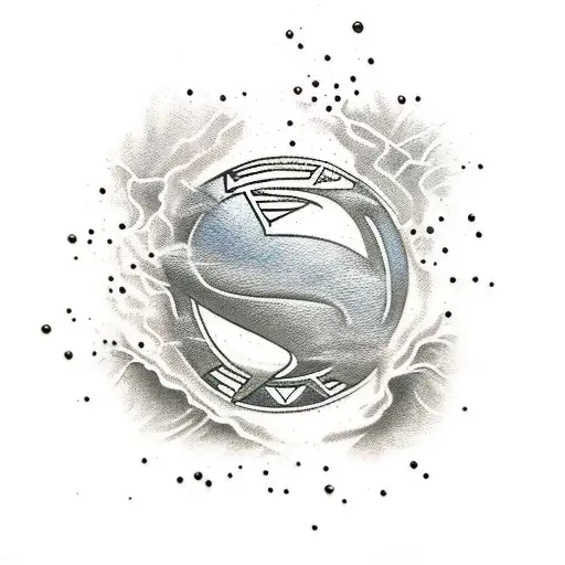 White Cylindrite Cracking And Being Dispersed From The Superman Symbol