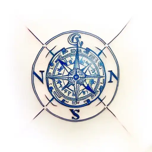Vegvisir In A Nautical Compass