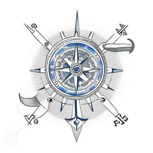 Vegvisir In A Nautical Compass Forearm Tatoo