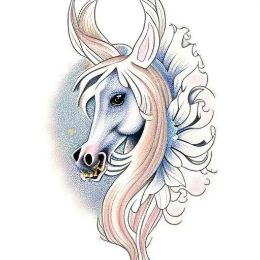 A Majestic Horse Galloping Through A Field Of Wildflowers