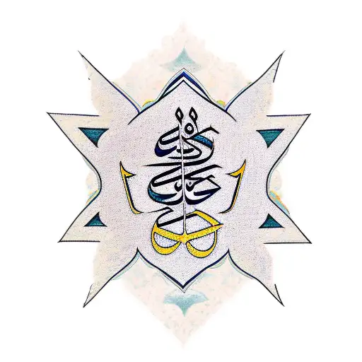 Arabic Calligraphy Of A Meaningful Word Or Phrase Related To Family