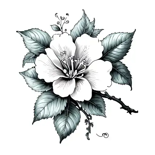 Black And White Honeysuckle Flower