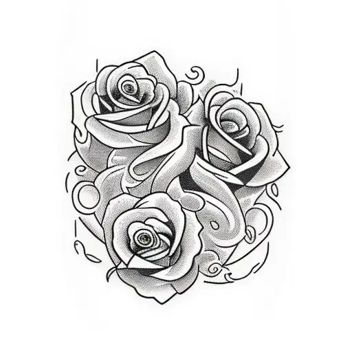 Sword In The Middle With Two Roses