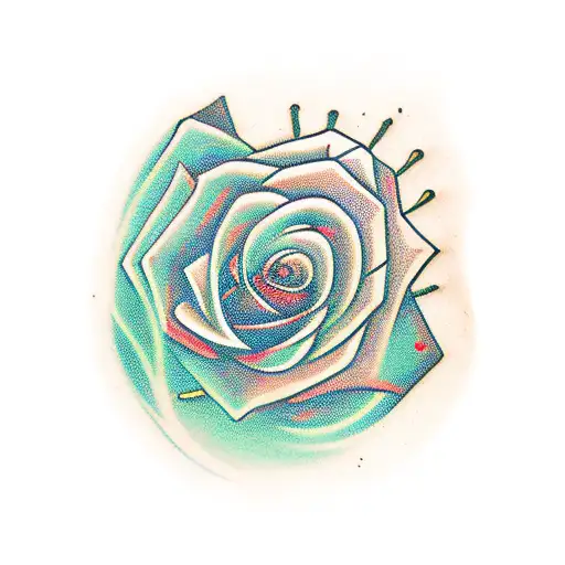 Sword In The Middle With Two Roses And Thornes