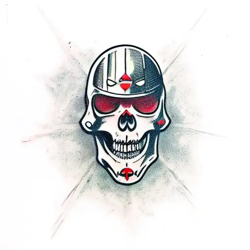 Skeleton Warrior Head With A Helmet