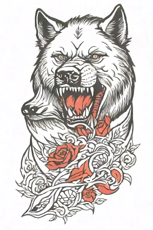 Dire Wolf With Blue Eyes