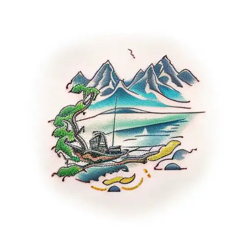 Meanandering River To Paradise With A Single Mountain Ash Tree In Paradise