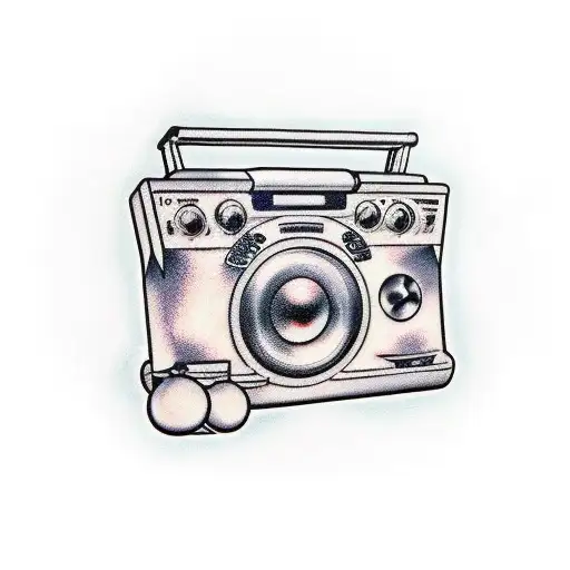 An Old-school Boombox Blasting Soul Music