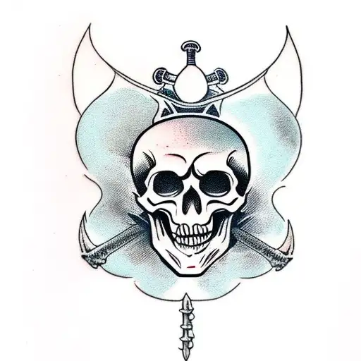 Skull With 3 Swords