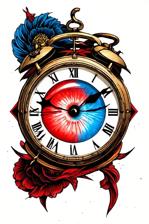 Clock Face With A Sharingan Eye