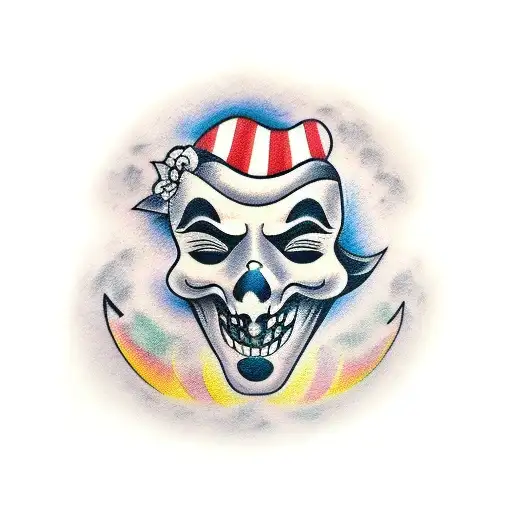 Theatre Masks And Moon