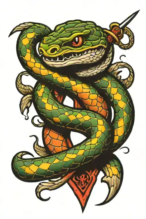 Snake With Sword