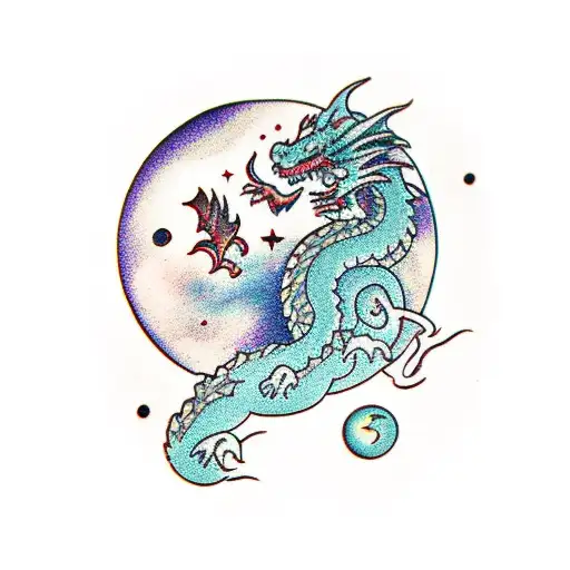Moon With Dragon