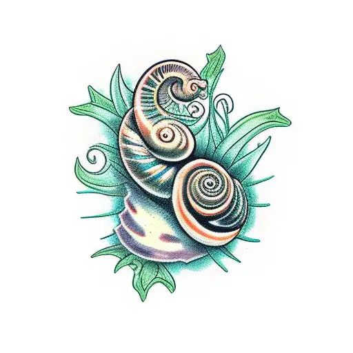 Snail With Plants And Spooky Elements