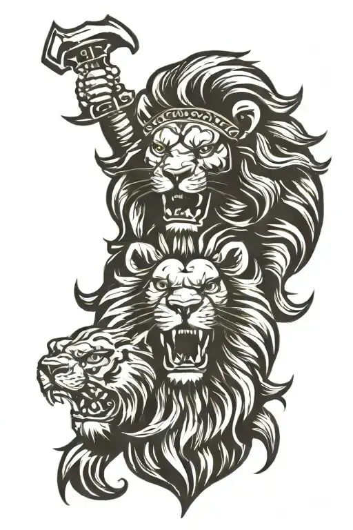 Warrior And Lion Head