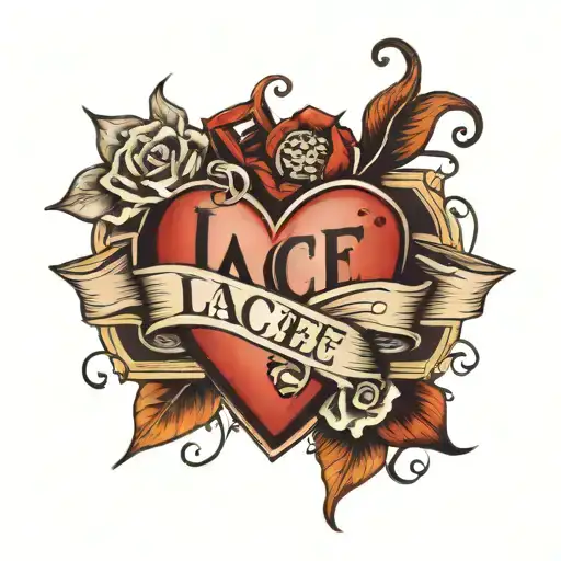 Lacee Name With Broken Heart Under