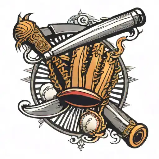 Baseball Glove And Bat