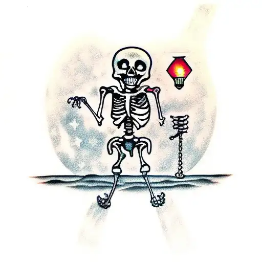Skeleton Holding A Lantern