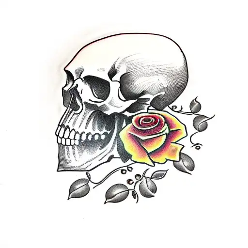 Skull With Roses