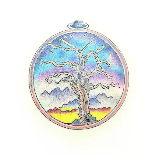 Willow Tree On Pocket Watch