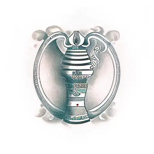 Greek Vase With Egyptian And Roman Symboles Of Stoic Virtues