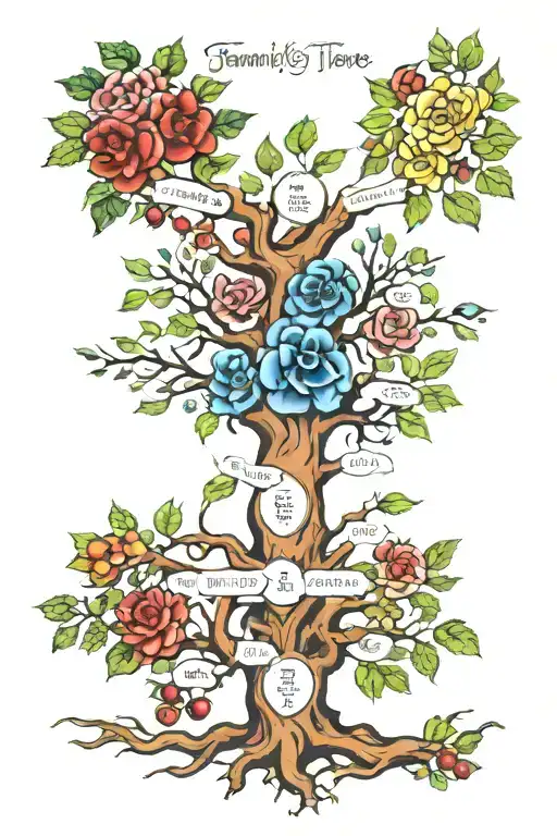 Family Tree With Each Branch Representing