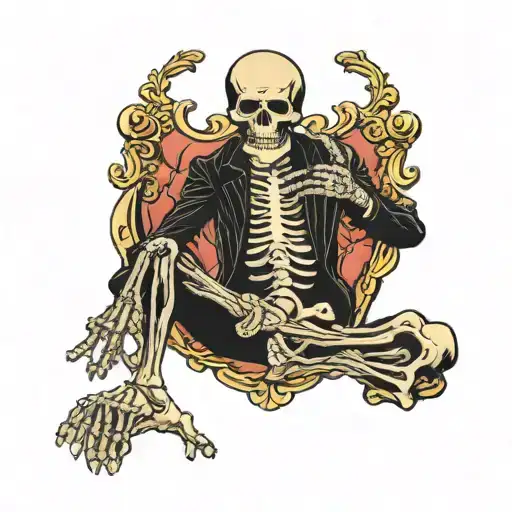 Skeleton Sitting Cross-legged