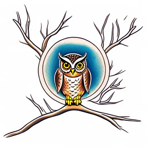 Owl On Branch