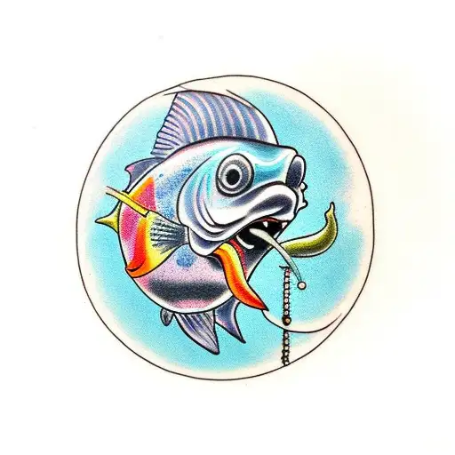 A Fish With A Lit Cigarette In It Mouth