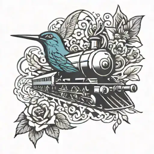 Train And Humming Bird