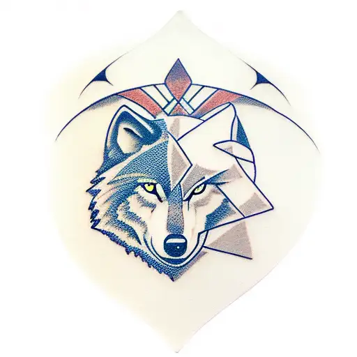 Wolf With A Crescent In The Background