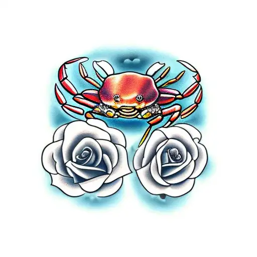 Cancer The Crab With Roses